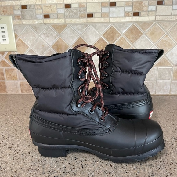 Hunter Women’s Quilted Lace Up All Weather Boots in Black Size 6 - Picture 5 of 9